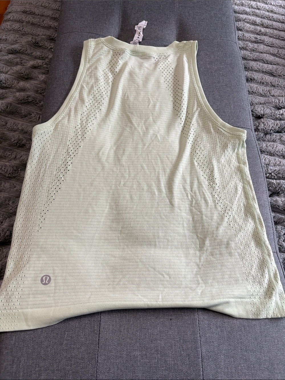 lululemon athletica Pale Green Perforated Racerback Tank